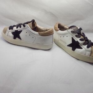 Golden Goose Kids White and Black Star Sneakers